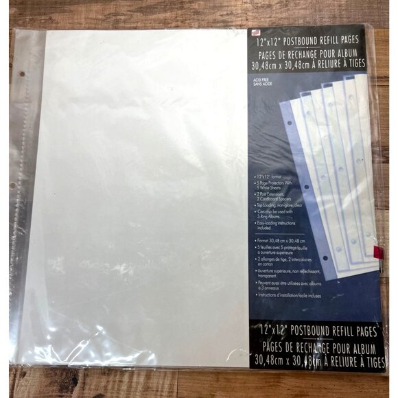 Westrim 12x12 Postbound Refill Pages For Albums W Plastic Protectors 26609PE005 - Picture 1 of 2